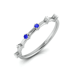 Blue Sapphire Platinum Diamond Engagement Ring JL PT LR 7014   Jewelove