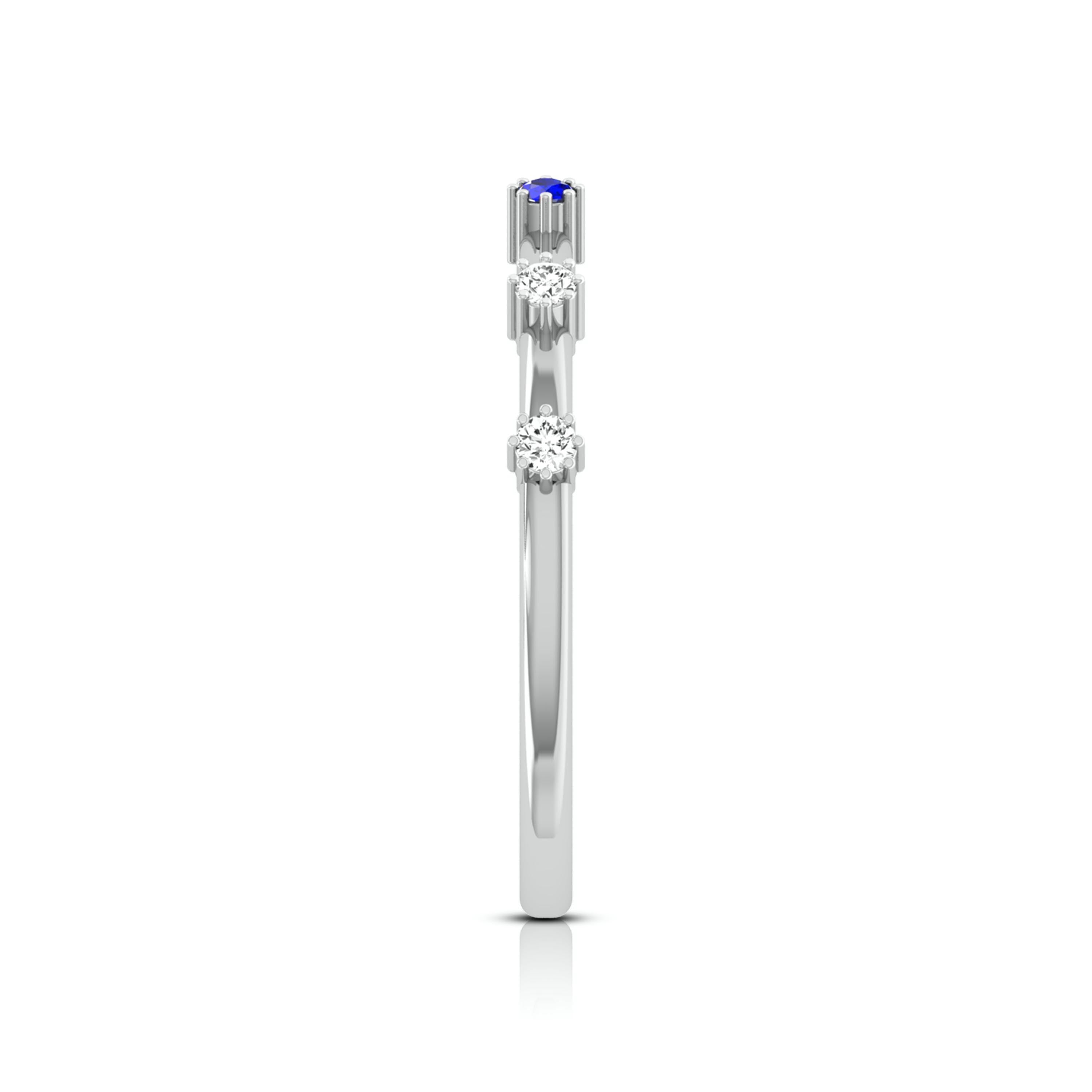 Blue Sapphire Platinum Diamond Engagement Ring JL PT LR 7014