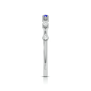 Blue Sapphire Platinum Diamond Engagement Ring JL PT LR 7014