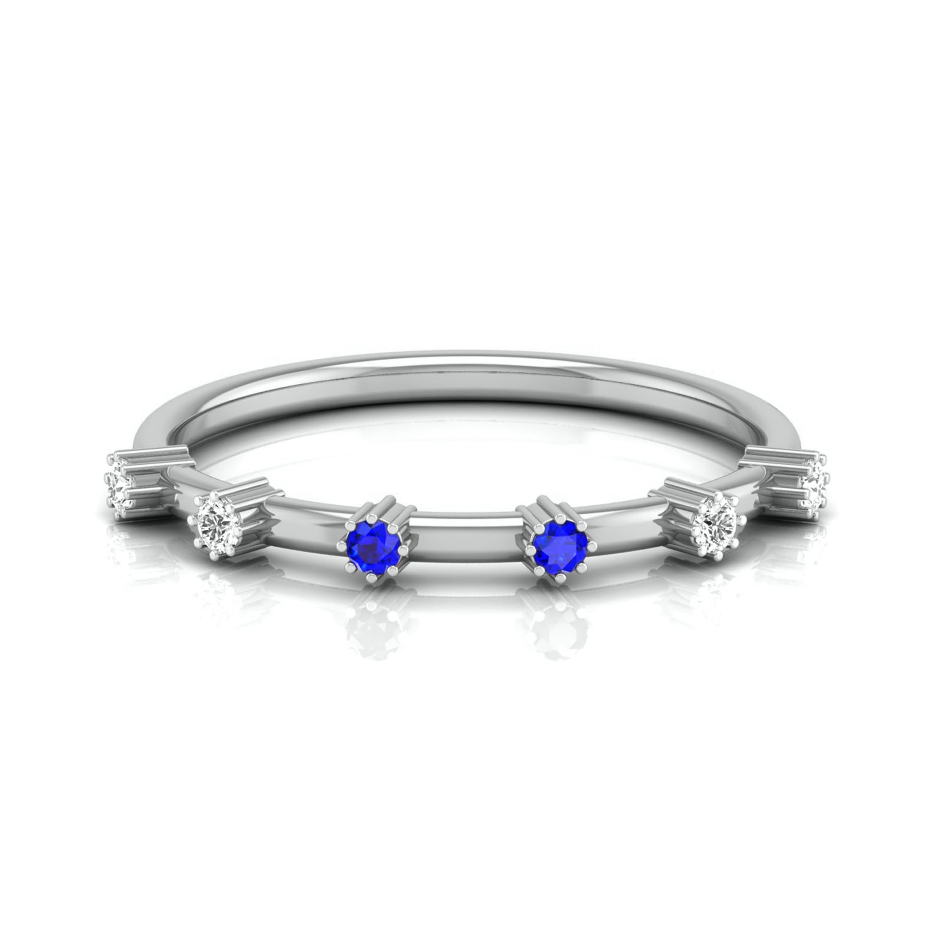 Blue Sapphire Platinum Diamond Engagement Ring JL PT LR 7014