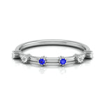 Load image into Gallery viewer, Blue Sapphire Platinum Diamond Engagement Ring JL PT LR 7014
