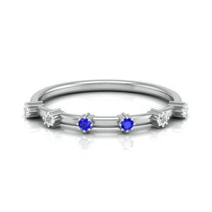 Blue Sapphire Platinum Diamond Engagement Ring JL PT LR 7014