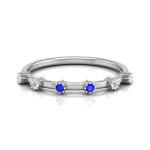 Blue Sapphire Platinum Diamond Engagement Ring JL PT LR 7014   Jewelove