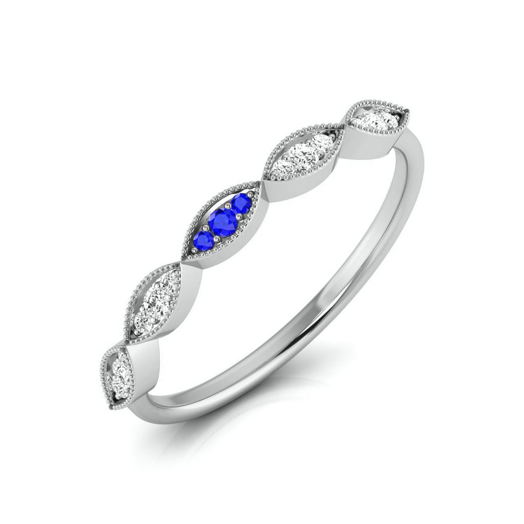 Blue Sapphire Platinum Diamond Engagement Ring JL PT LR 7015  VVS-GH-Women-s-Band-only Jewelove