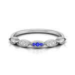 Load image into Gallery viewer, Blue Sapphire Platinum Diamond Engagement Ring JL PT LR 7015
