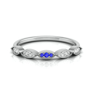 Blue Sapphire Platinum Diamond Engagement Ring JL PT LR 7015