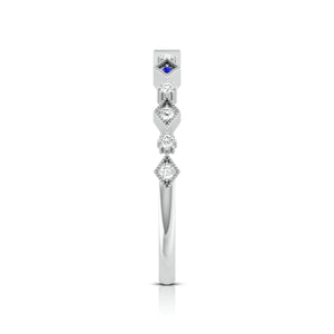 Blue Sapphire Platinum Diamond Engagement Ring JL PT LR 7017