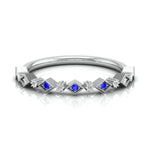 Load image into Gallery viewer, Blue Sapphire Platinum Diamond Engagement Ring JL PT LR 7017
