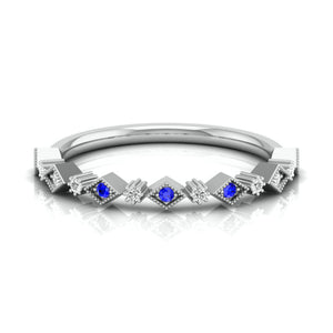 Blue Sapphire Platinum Diamond Engagement Ring JL PT LR 7017
