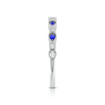 Load image into Gallery viewer, 5 Blue Sapphire Platinum Diamond Engagement Ring JL PT LR 7018   Jewelove
