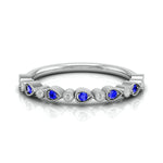 Load image into Gallery viewer, 5 Blue Sapphire Platinum Diamond Engagement Ring JL PT LR 7018   Jewelove
