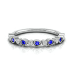 Load image into Gallery viewer, 5 Blue Sapphire Platinum Diamond Engagement Ring JL PT LR 7018   Jewelove
