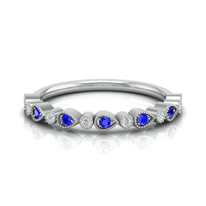 5 Blue Sapphire Platinum Diamond Engagement Ring JL PT LR 7018   Jewelove
