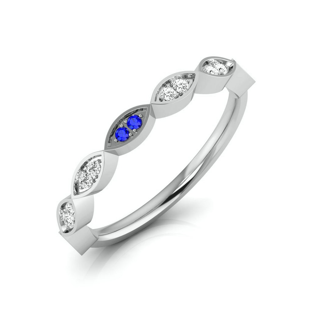 Blue Sapphire Platinum Diamond Engagement Ring JL PT LR 7021   Jewelove
