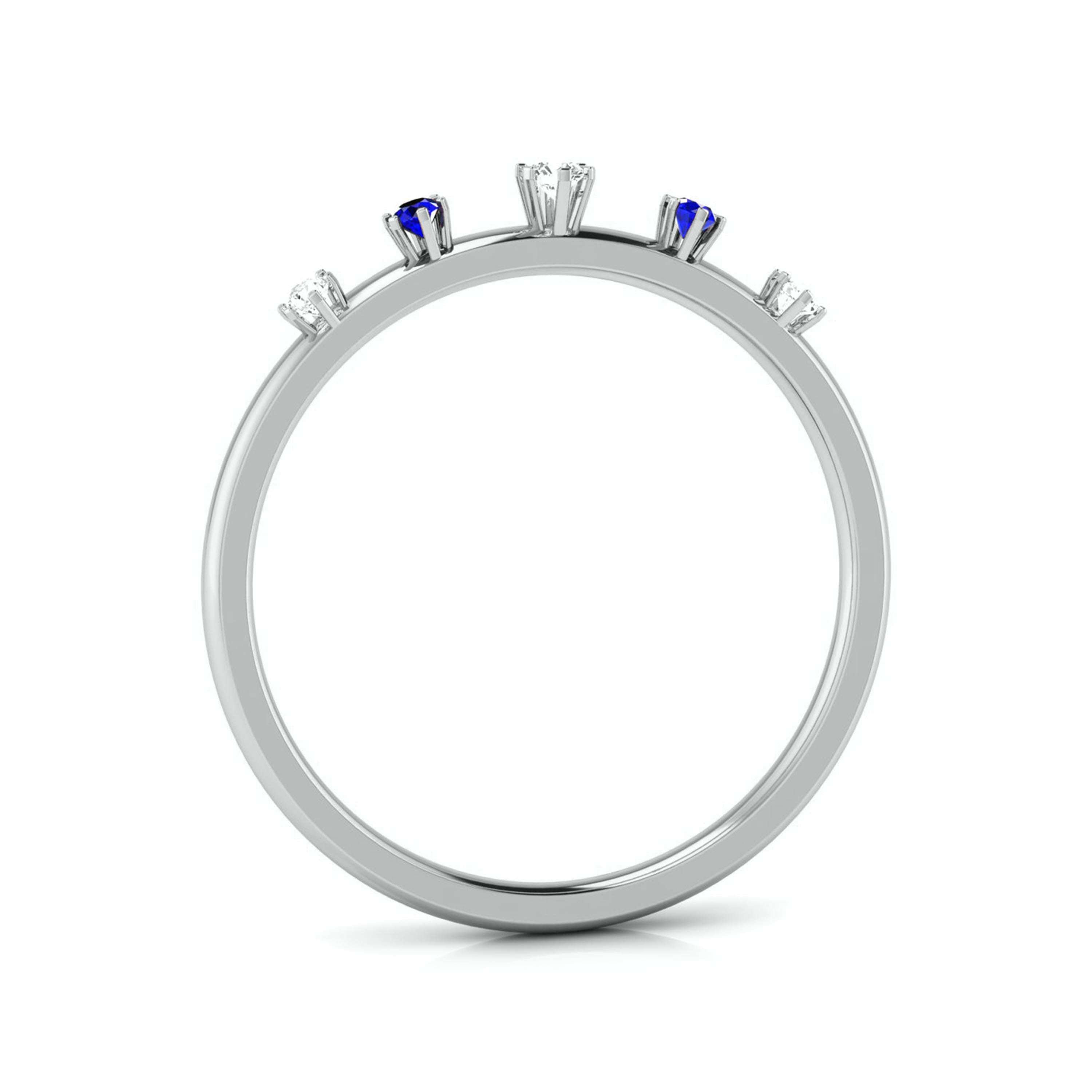 Blue Sapphire Platinum Diamond Engagement Ring JL PT LR 7022