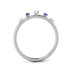 Blue Sapphire Platinum Diamond Engagement Ring JL PT LR 7022