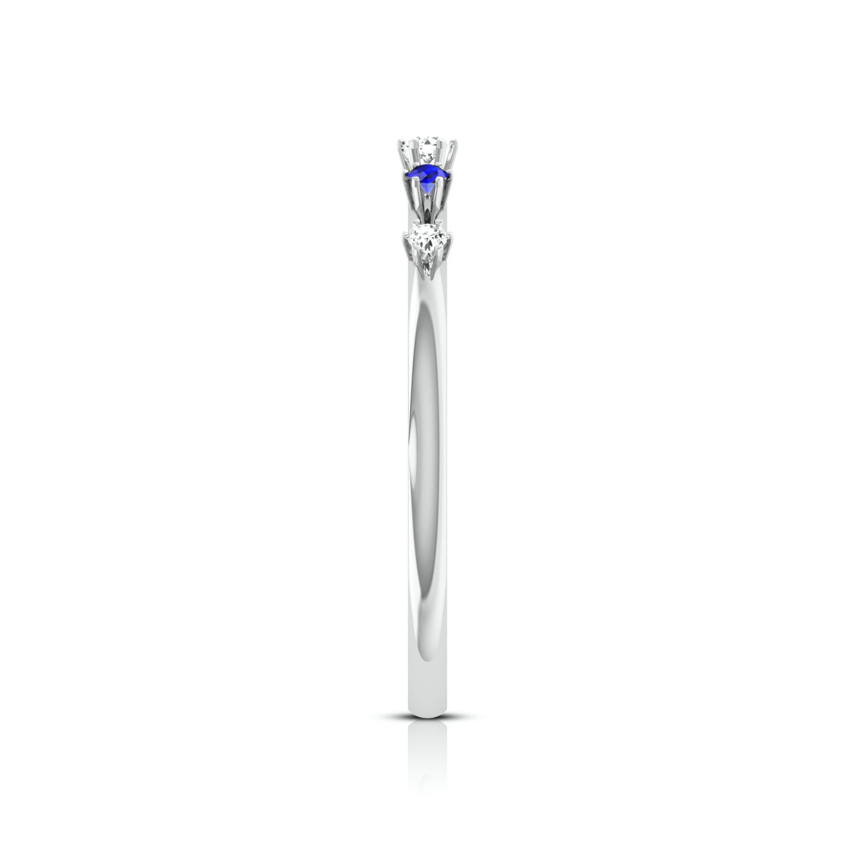 Blue Sapphire Platinum Diamond Engagement Ring JL PT LR 7022