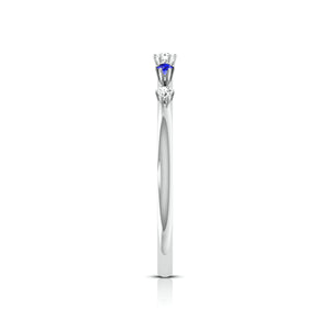 Blue Sapphire Platinum Diamond Engagement Ring JL PT LR 7022