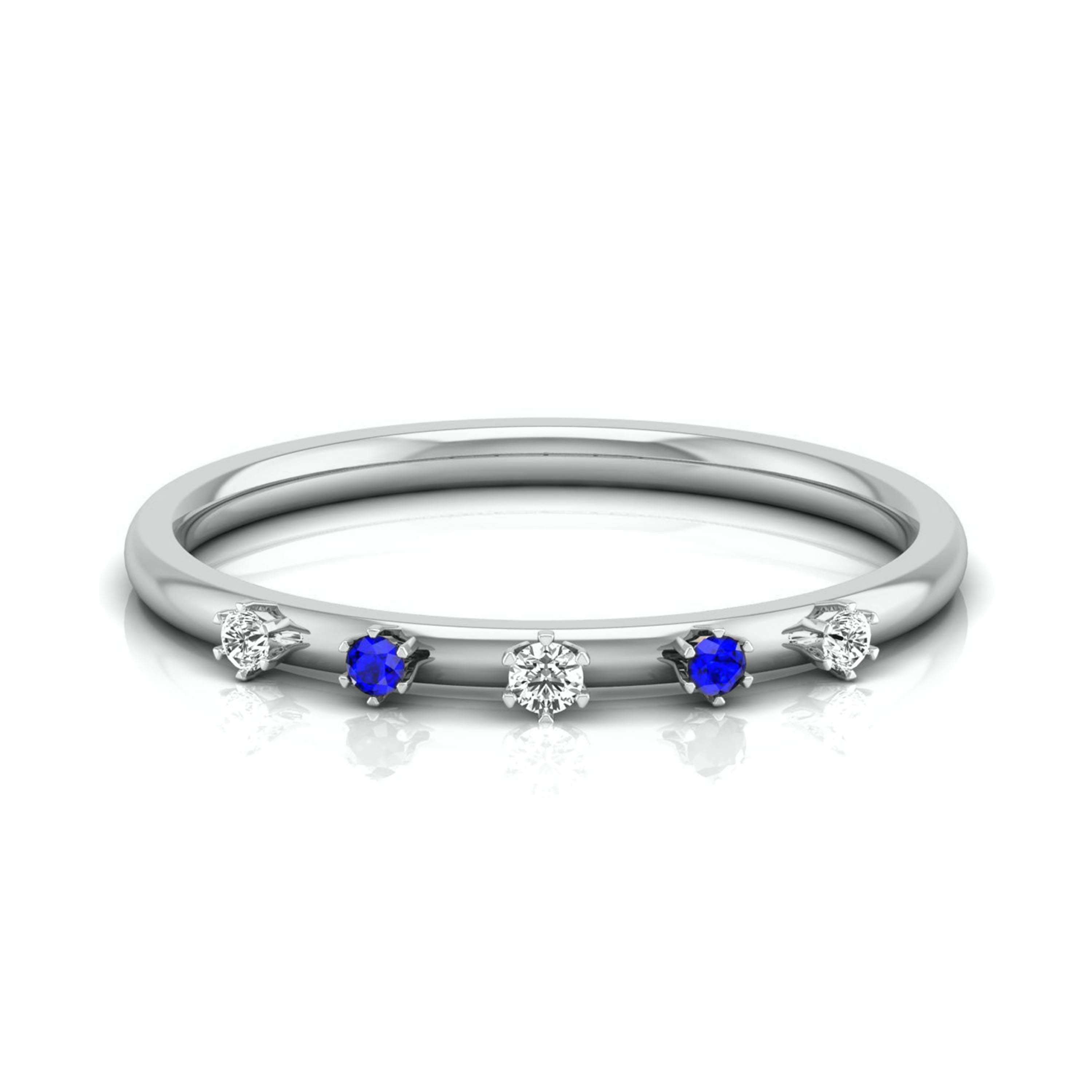 Blue Sapphire Platinum Diamond Engagement Ring JL PT LR 7022