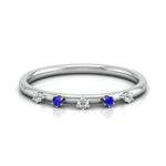 Load image into Gallery viewer, Blue Sapphire Platinum Diamond Engagement Ring JL PT LR 7022
