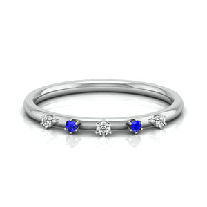 Blue Sapphire Platinum Diamond Engagement Ring JL PT LR 7022