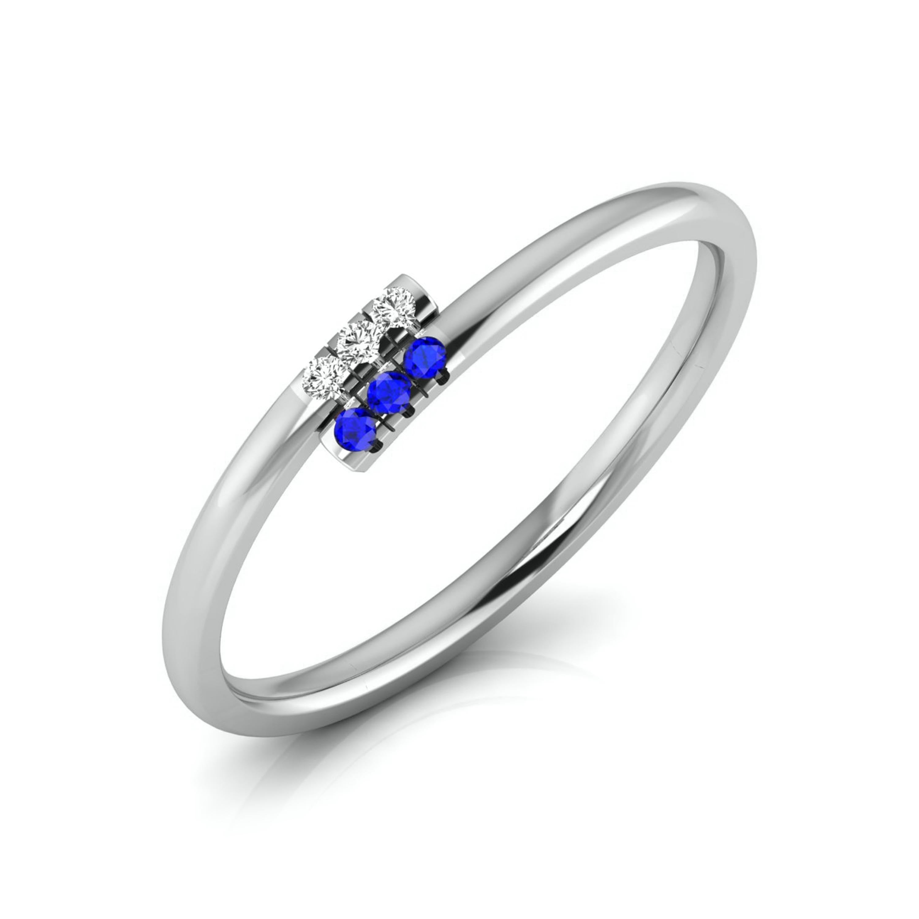 Blue Sapphire Platinum Diamond Engagement Ring JL PT LR 7024
