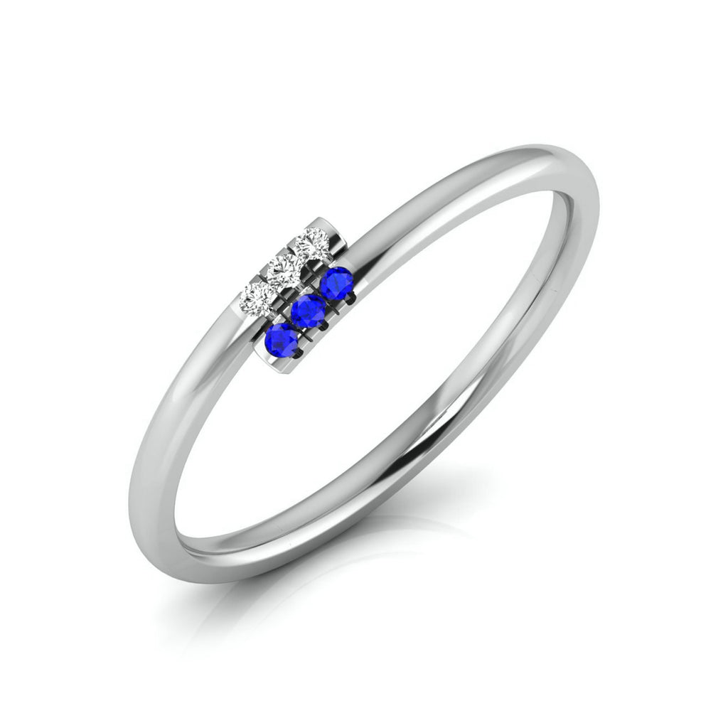 Blue Sapphire Platinum Diamond Engagement Ring JL PT LR 7024   Jewelove