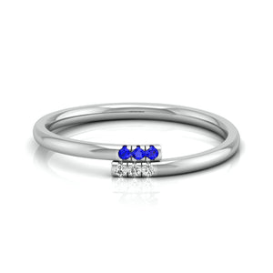 Blue Sapphire Platinum Diamond Engagement Ring JL PT LR 7024