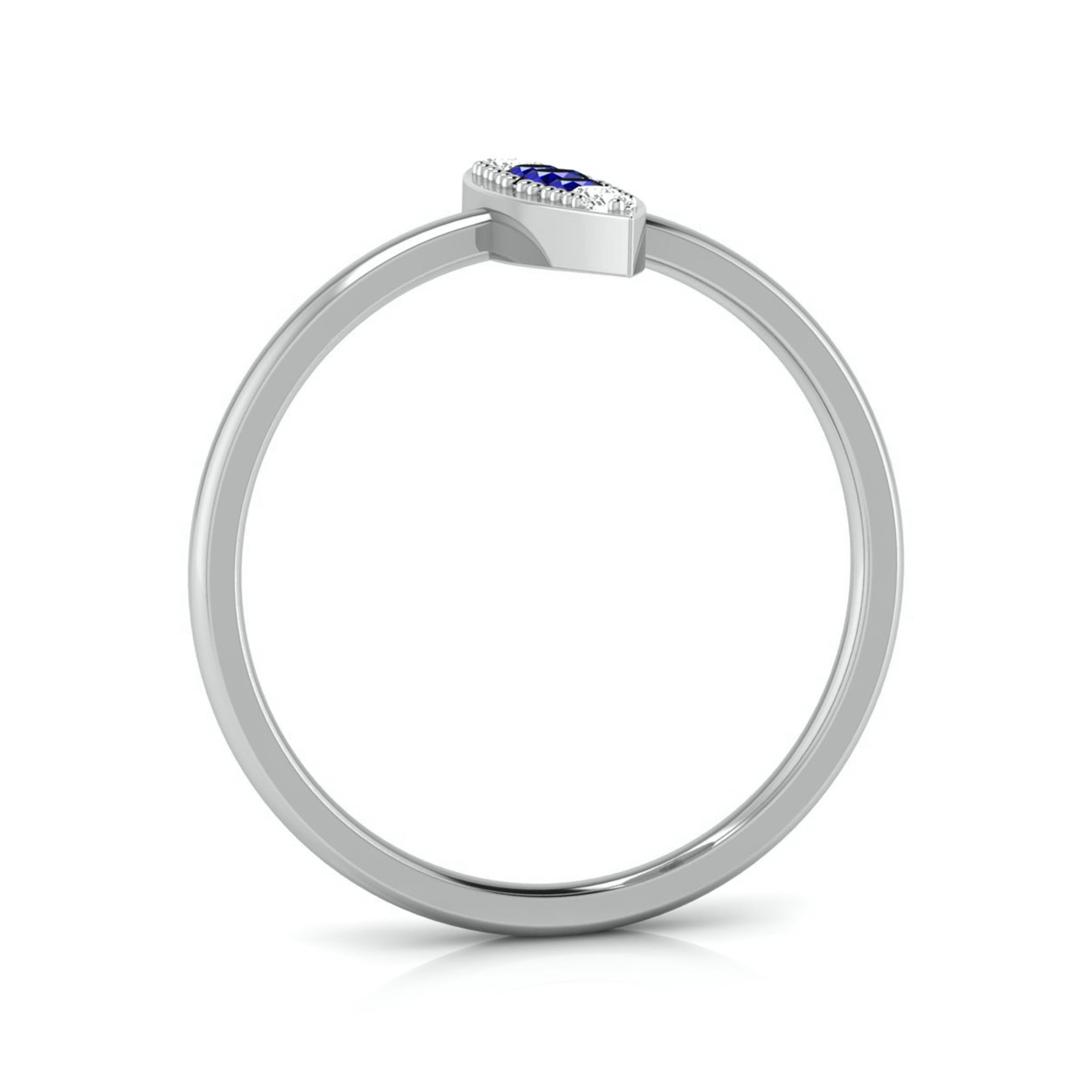 Blue Sapphire Platinum Diamond Engagement Ring JL PT LR 7026   Jewelove