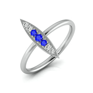 Blue Sapphire Platinum Diamond Engagement Ring JL PT LR 7026