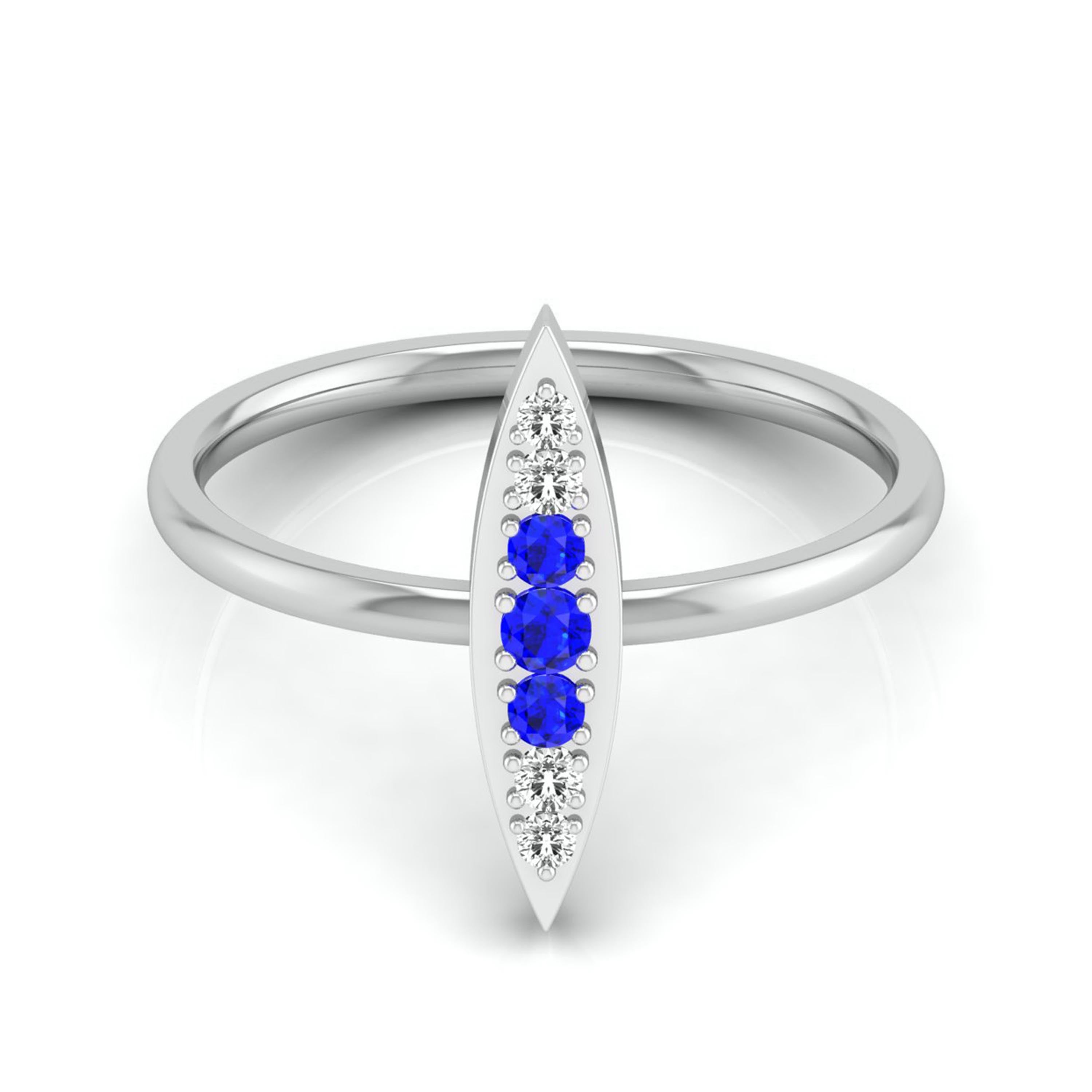 Blue Sapphire Platinum Diamond Engagement Ring JL PT LR 7026   Jewelove