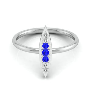Blue Sapphire Platinum Diamond Engagement Ring JL PT LR 7026   Jewelove
