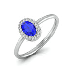 Load image into Gallery viewer, Oval Shape Blue Sapphire Platinum Diamond Engagement Ring JL PT LR 7027
