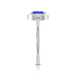 Load image into Gallery viewer, Oval Shape Blue Sapphire Platinum Diamond Engagement Ring JL PT LR 7027
