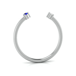 Blue Sapphire Platinum Diamond Engagement Ring JL PT LR 7029   Jewelove