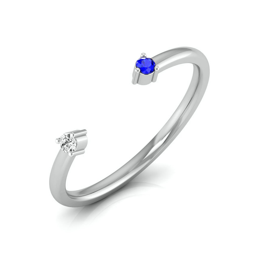 Blue Sapphire Platinum Diamond Engagement Ring JL PT LR 7029   Jewelove