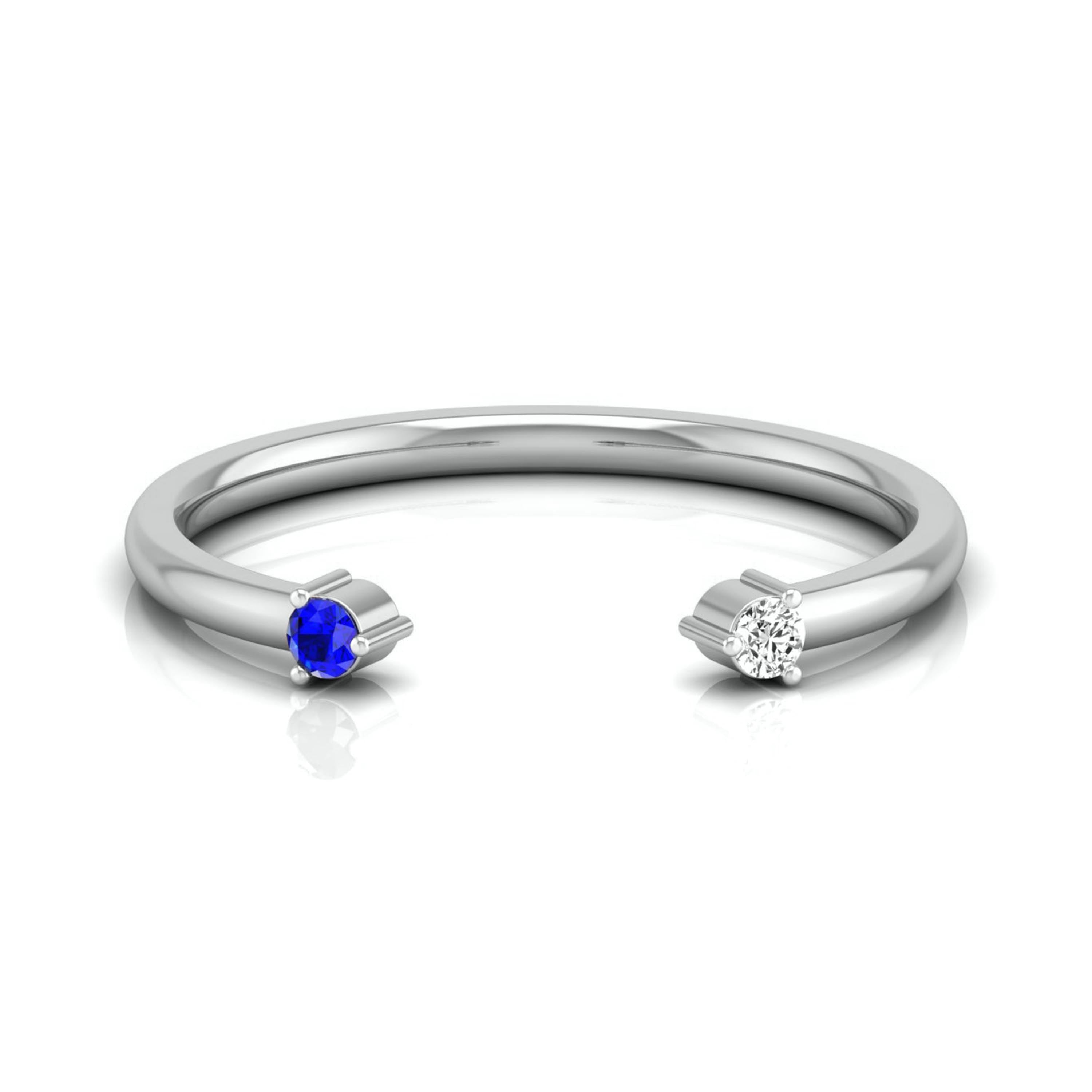 Blue Sapphire Platinum Diamond Engagement Ring JL PT LR 7029   Jewelove