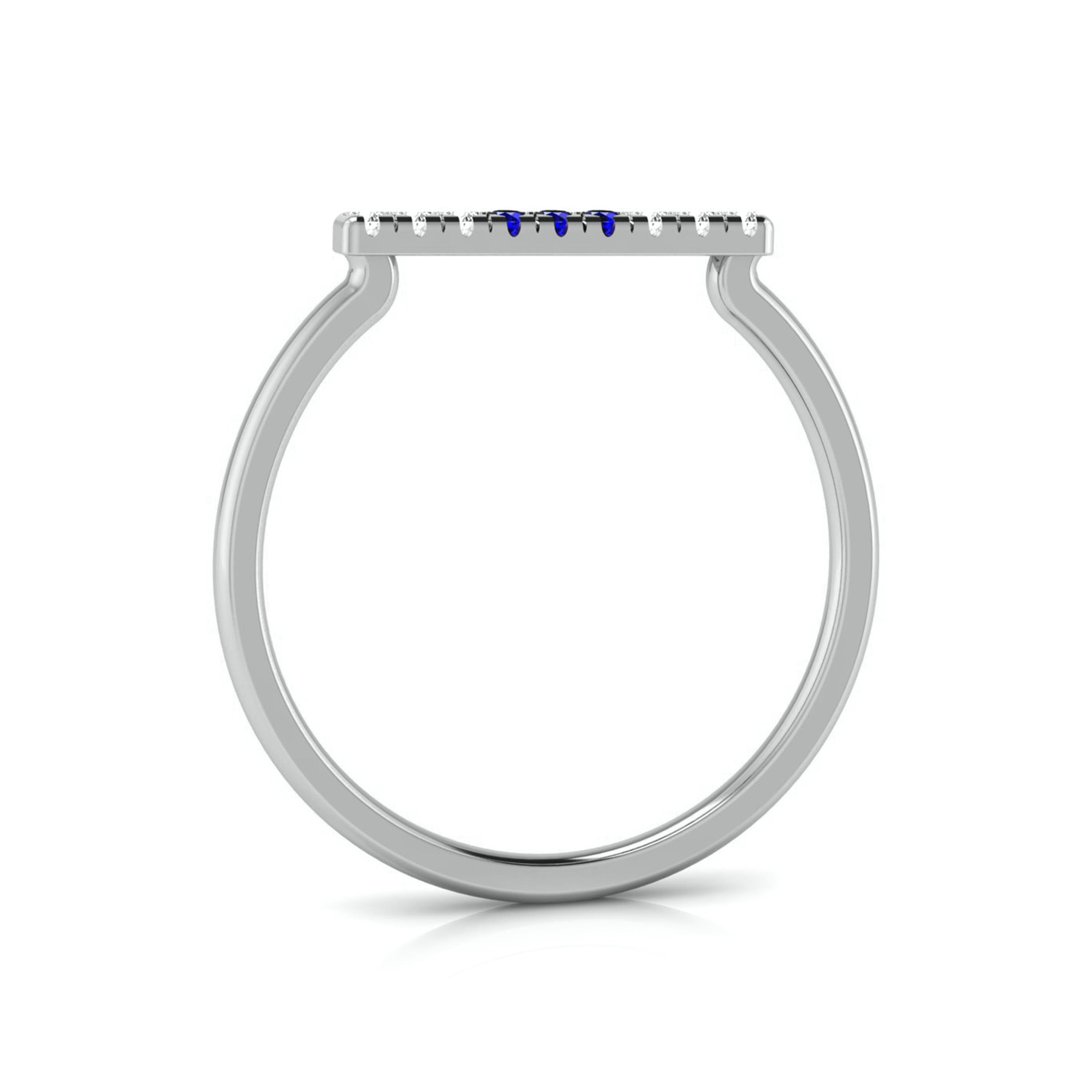 Blue Sapphire Platinum Diamond Engagement Ring JL PT LR 7030