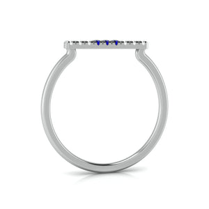 Blue Sapphire Platinum Diamond Engagement Ring JL PT LR 7030