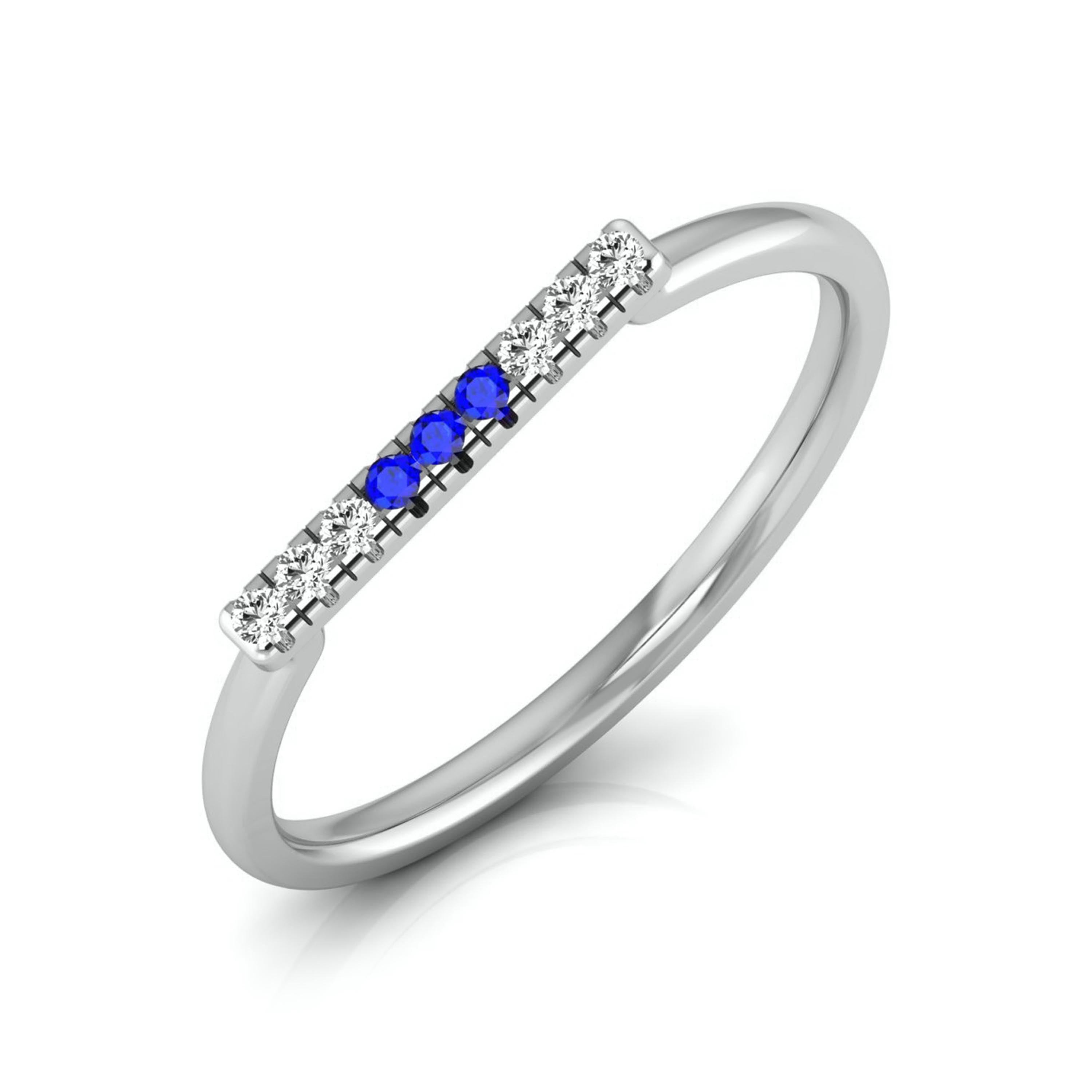 Blue Sapphire Platinum Diamond Engagement Ring JL PT LR 7030