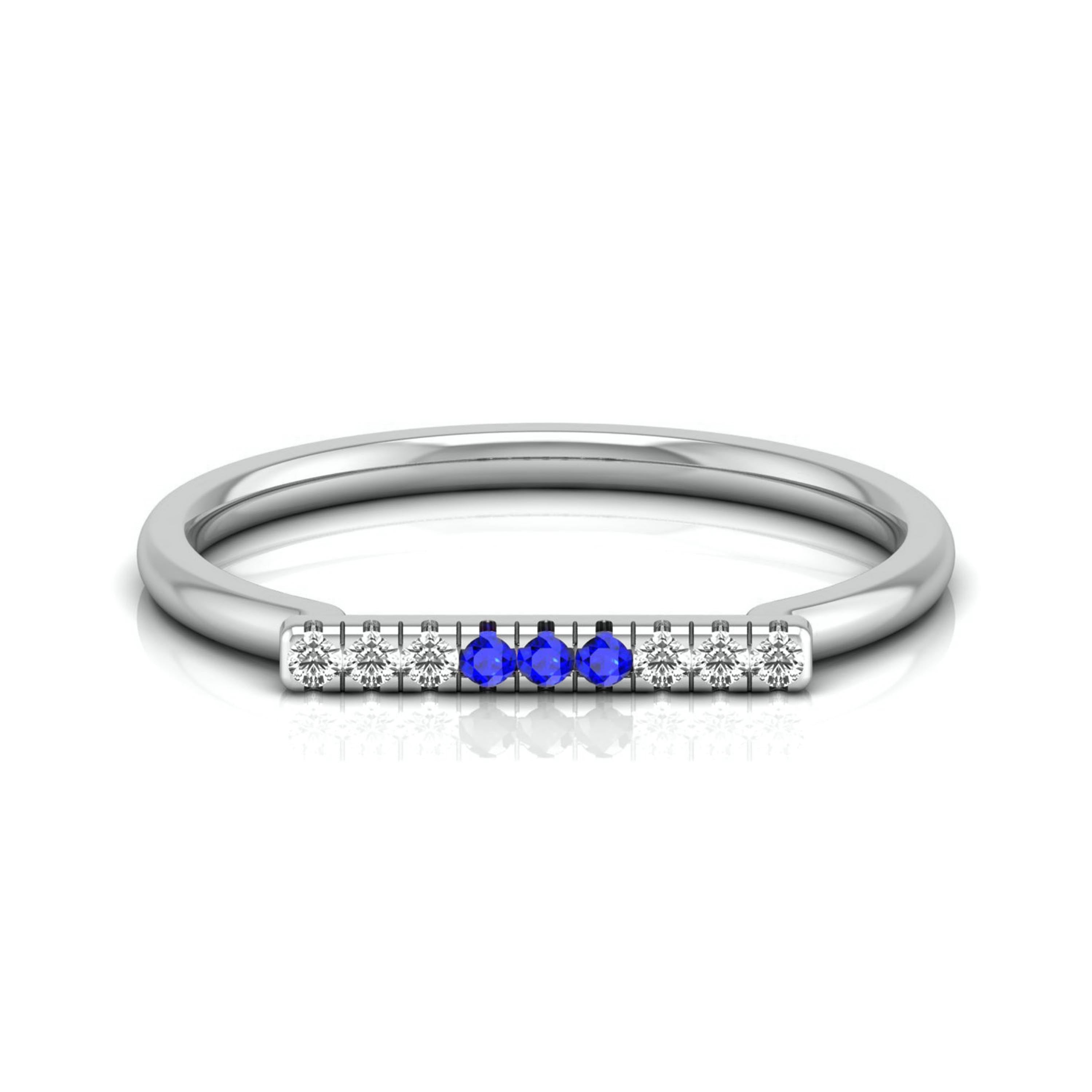 Blue Sapphire Platinum Diamond Engagement Ring JL PT LR 7030   Jewelove