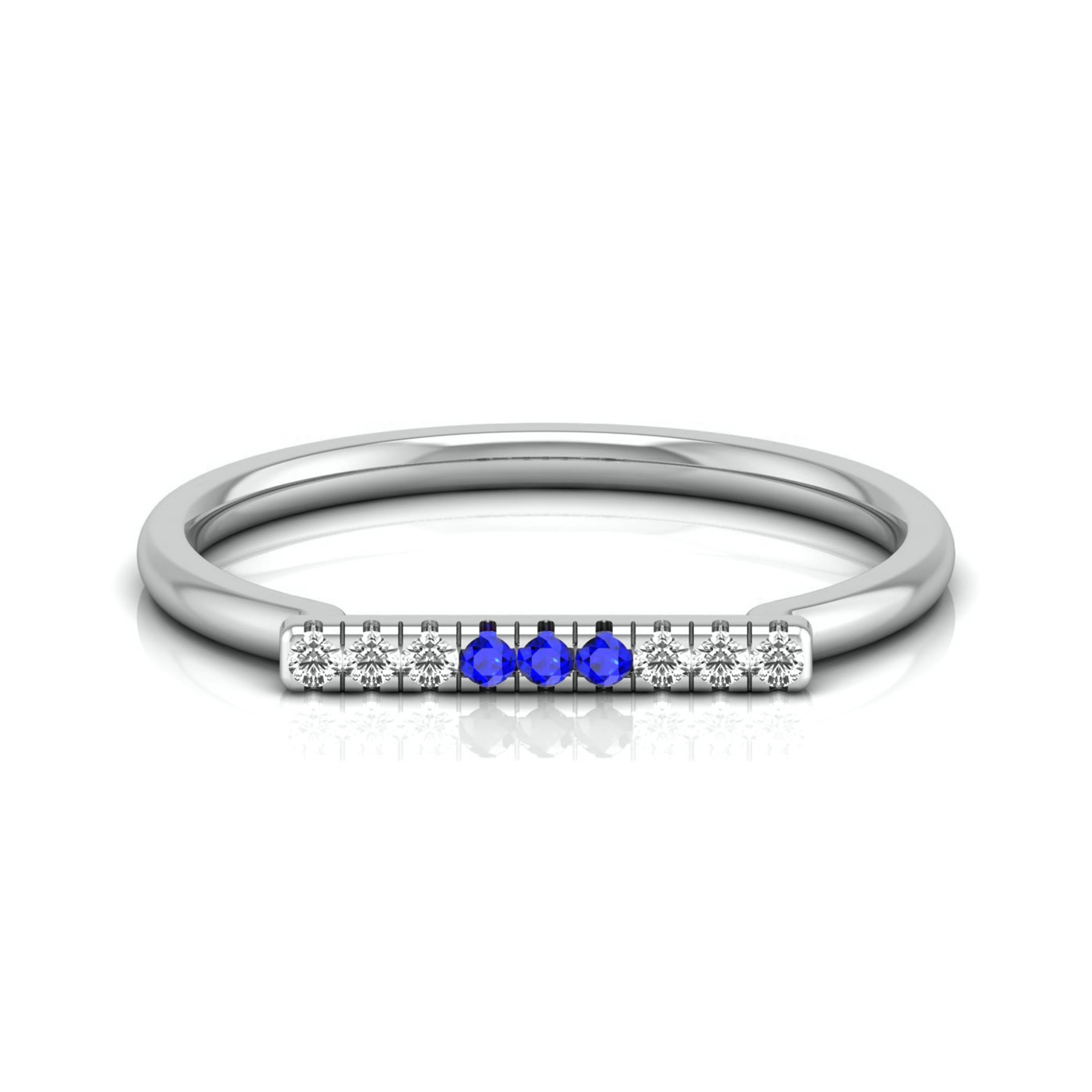 Blue Sapphire Platinum Diamond Engagement Ring JL PT LR 7030