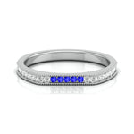 Load image into Gallery viewer, Blue Sapphire Platinum Diamond Engagement Ring JL PT LR 7032
