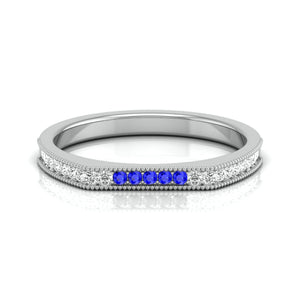 Blue Sapphire Platinum Diamond Engagement Ring JL PT LR 7032