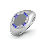 Load image into Gallery viewer, Blue Sapphire Platinum Diamond Engagement Ring JL PT LR 7034
