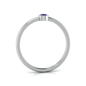 Blue Sapphire Platinum Engagement Ring JL PT LR 7035