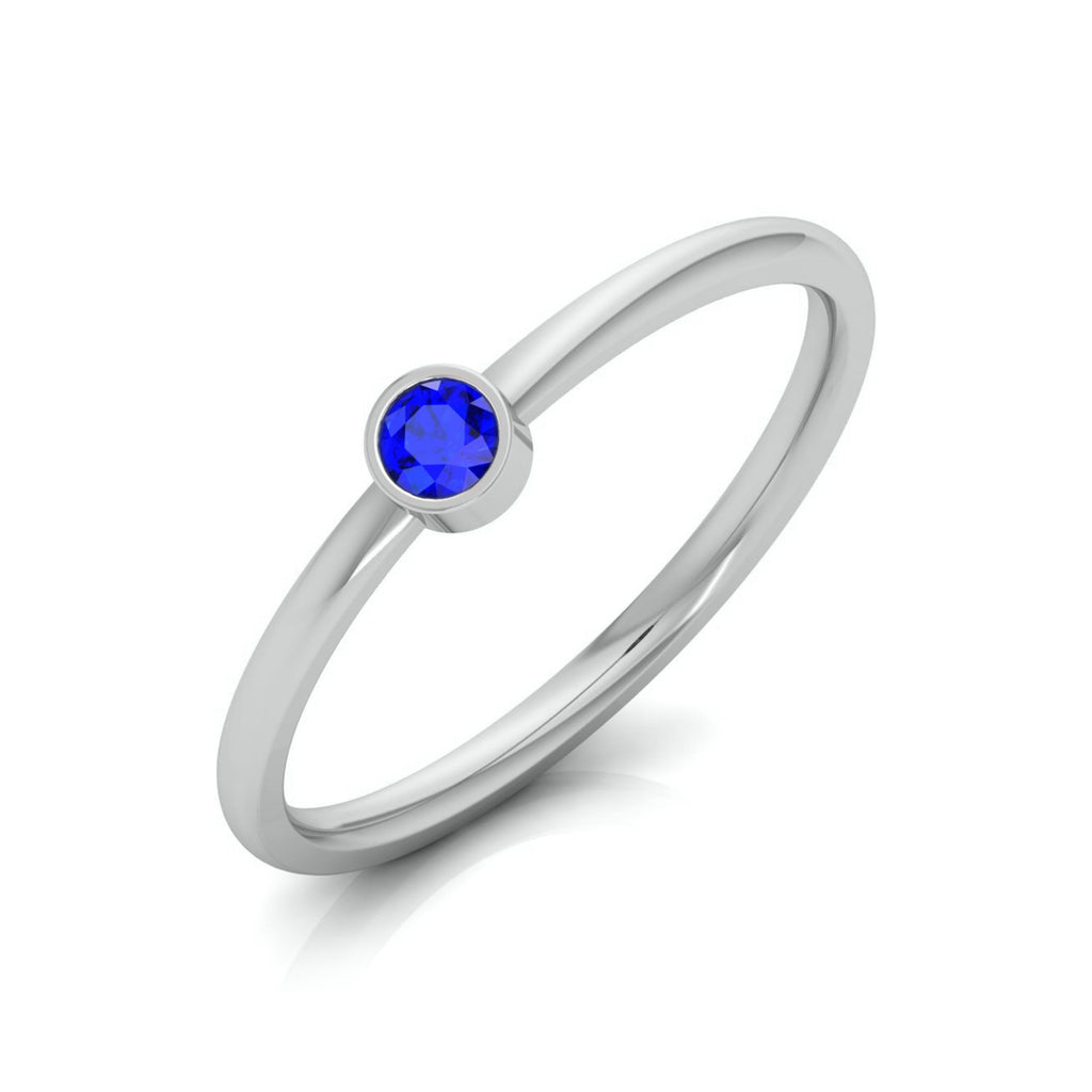 Blue Sapphire Platinum Engagement Ring JL PT LR 7035   Jewelove