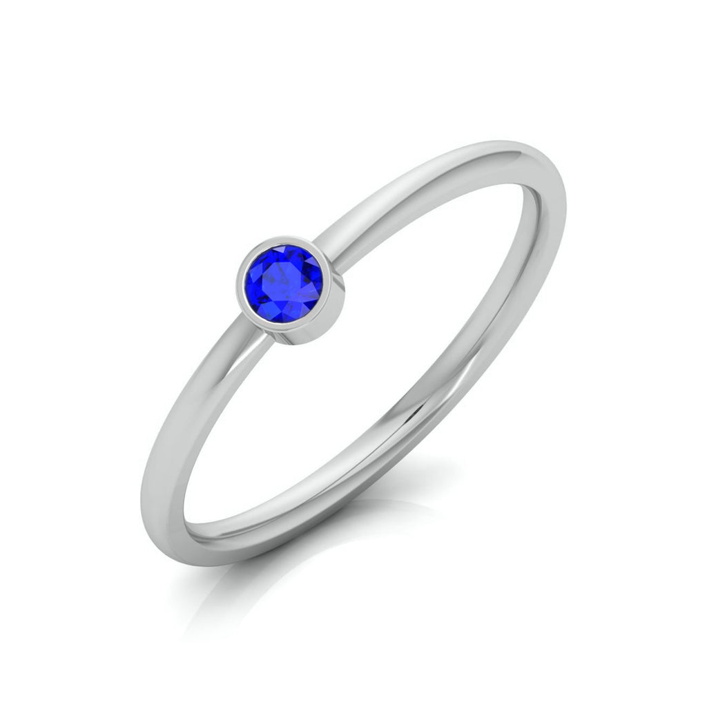 Blue Sapphire Platinum Engagement Ring JL PT LR 7035   Jewelove
