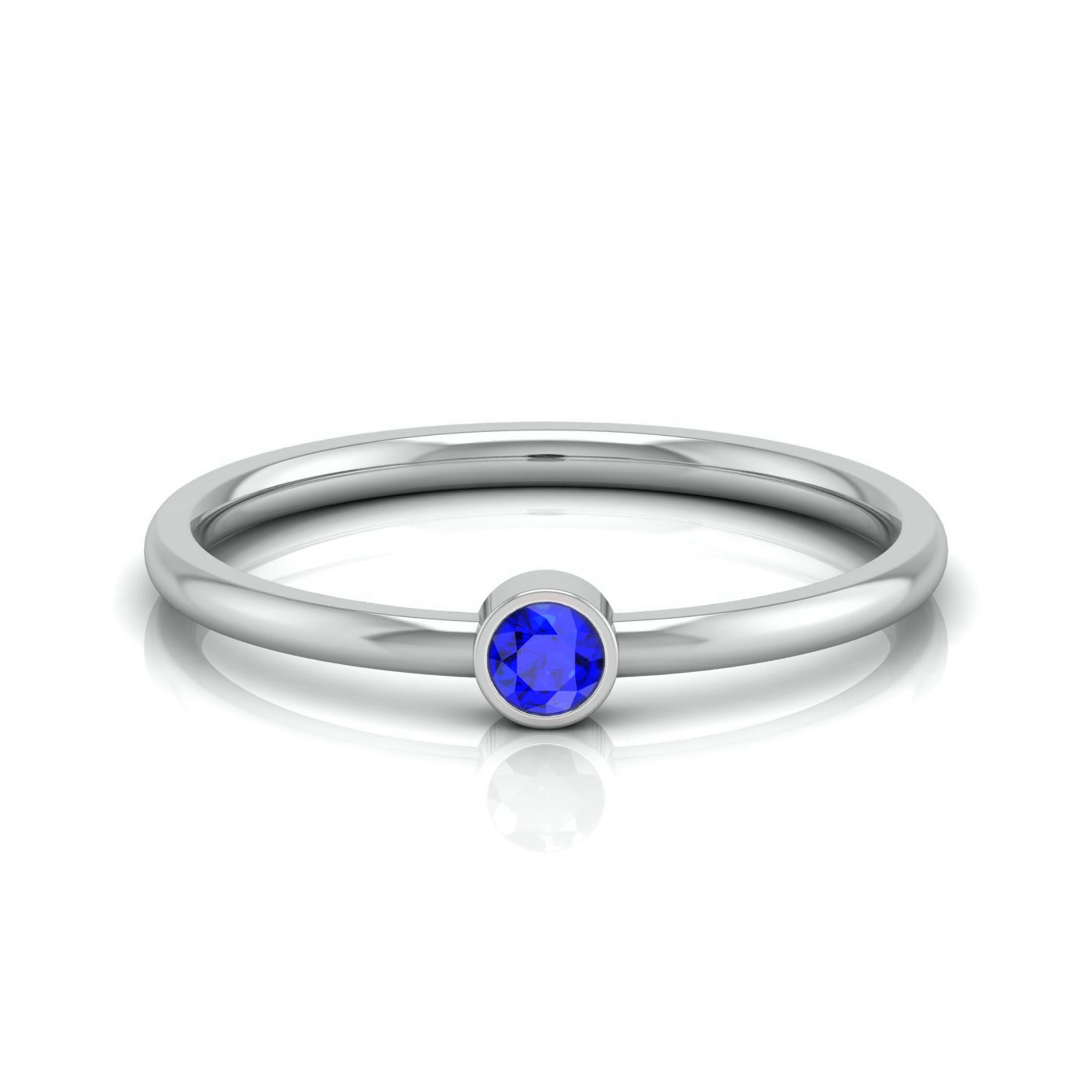 Blue Sapphire Platinum Engagement Ring JL PT LR 7035   Jewelove