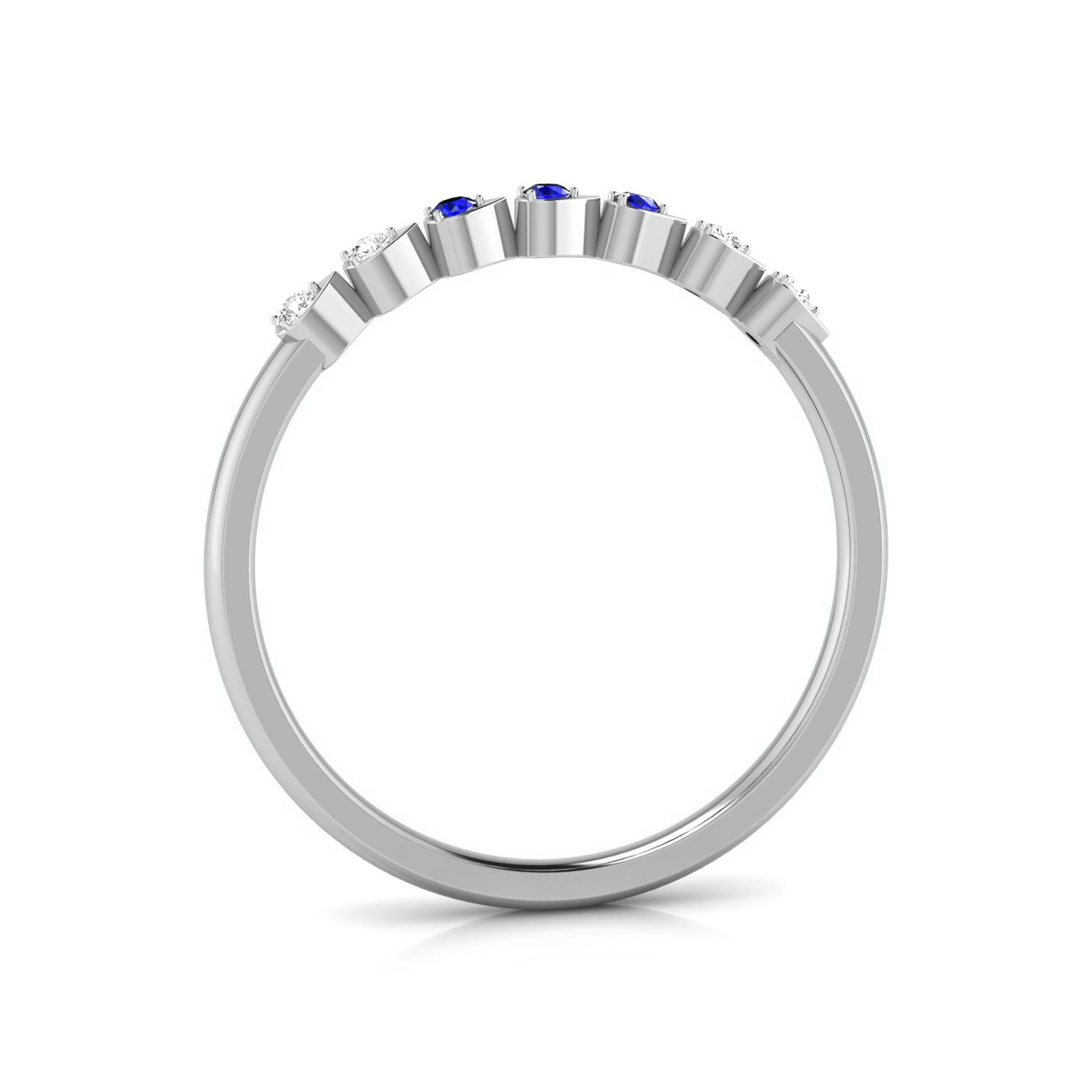 Blue Sapphire Platinum Diamond Engagement Ring JL PT LR 7037